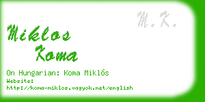 miklos koma business card